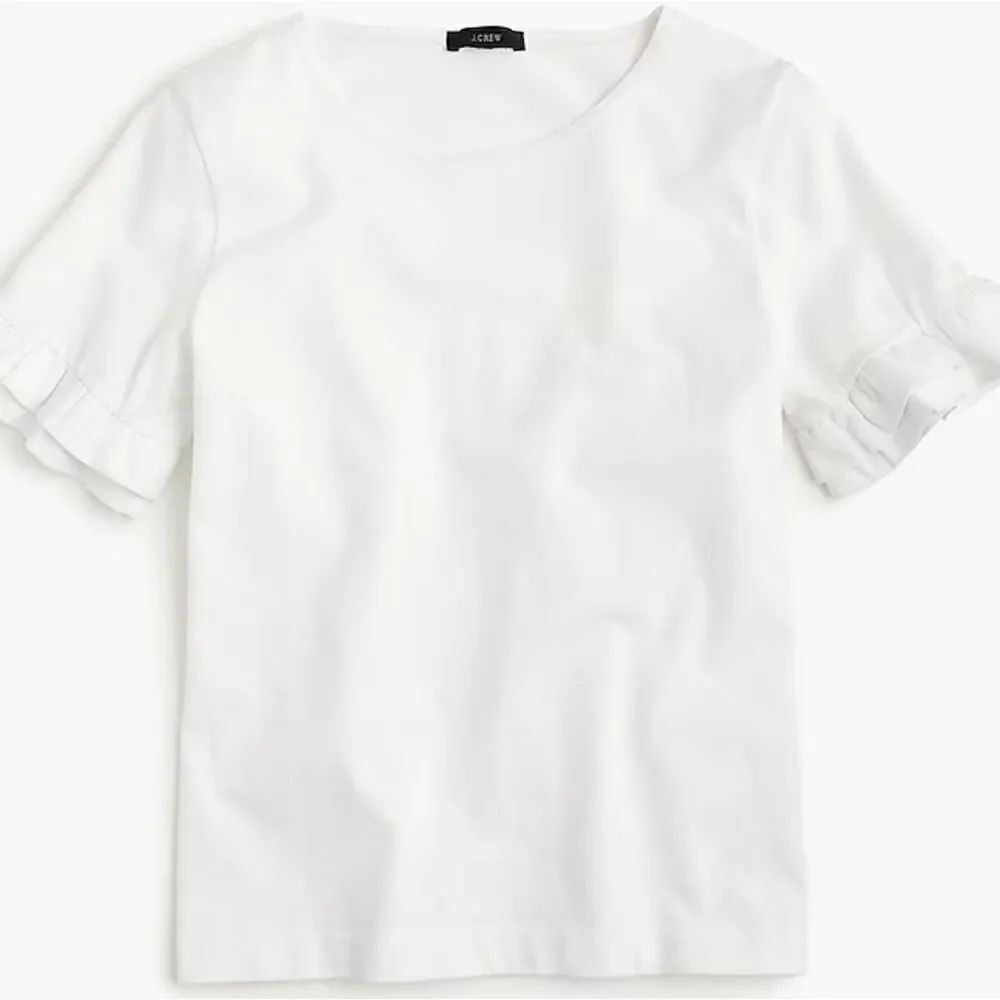 Jcrew white Ruffle sleeve T-shirt Size XS - Picture 2 of 4